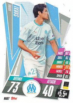 Hiroki Sakai Olympique Marseille 2020/21 Topps Match Attax CL #MAR07